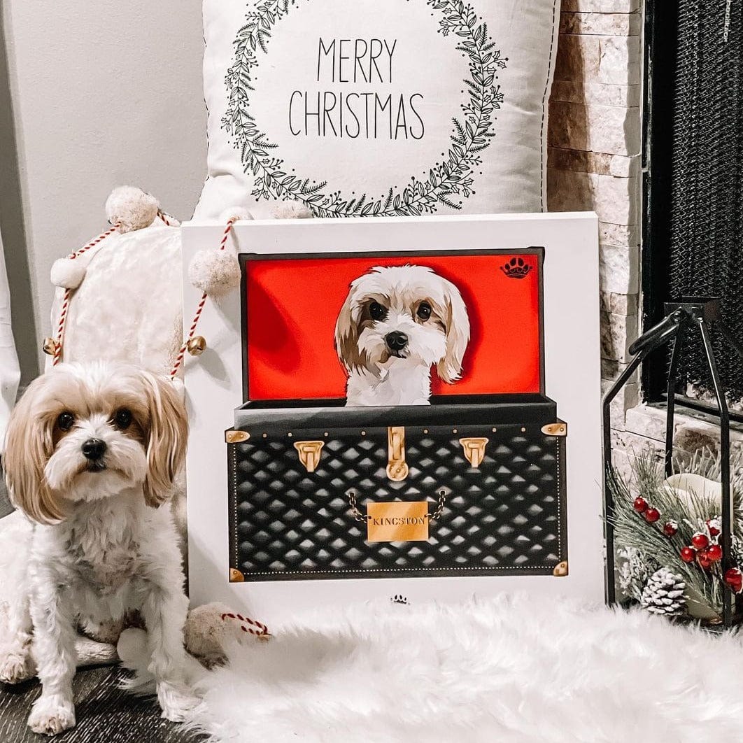 Black and Gold Luxury Trunk Pet Portrait