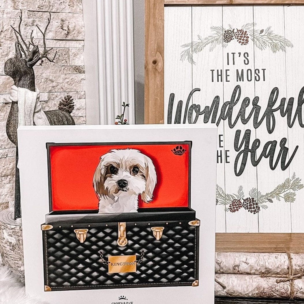 Black and Gold Luxury Trunk Pet Portrait