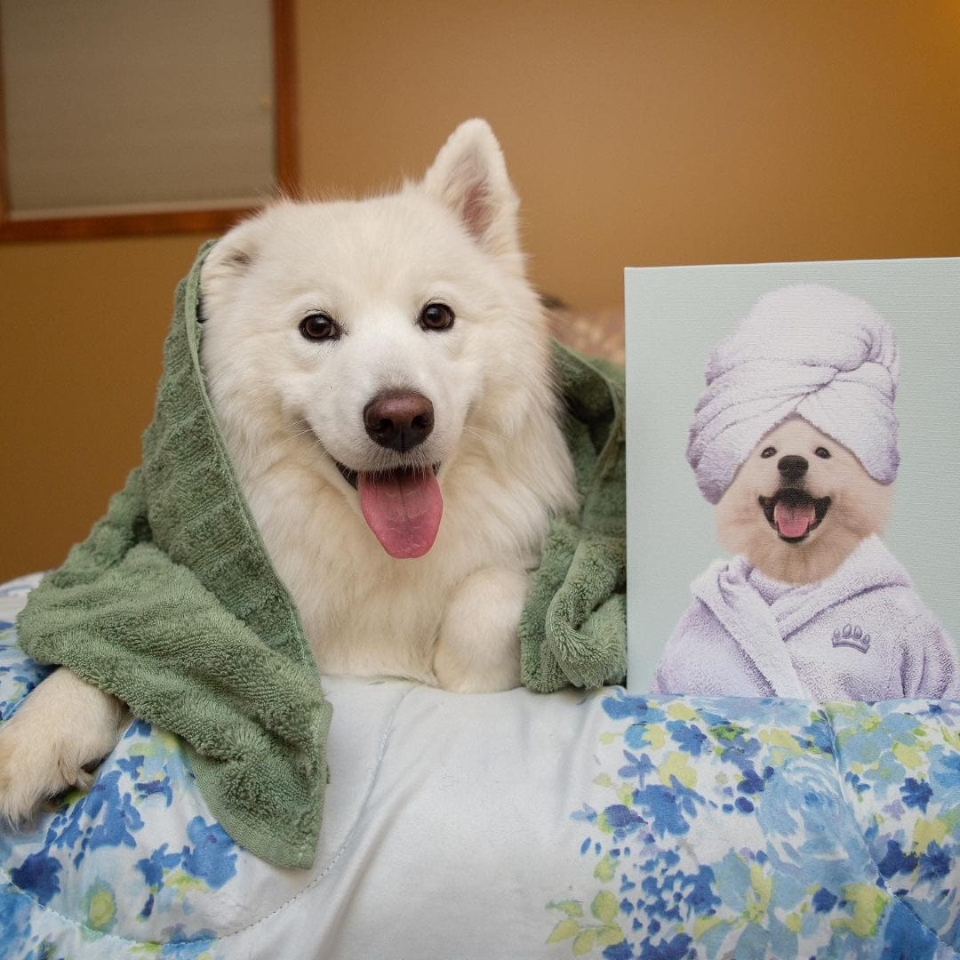 Royal and Paws - Canvas Spa Day Pet Portrait - Custom Pet Art