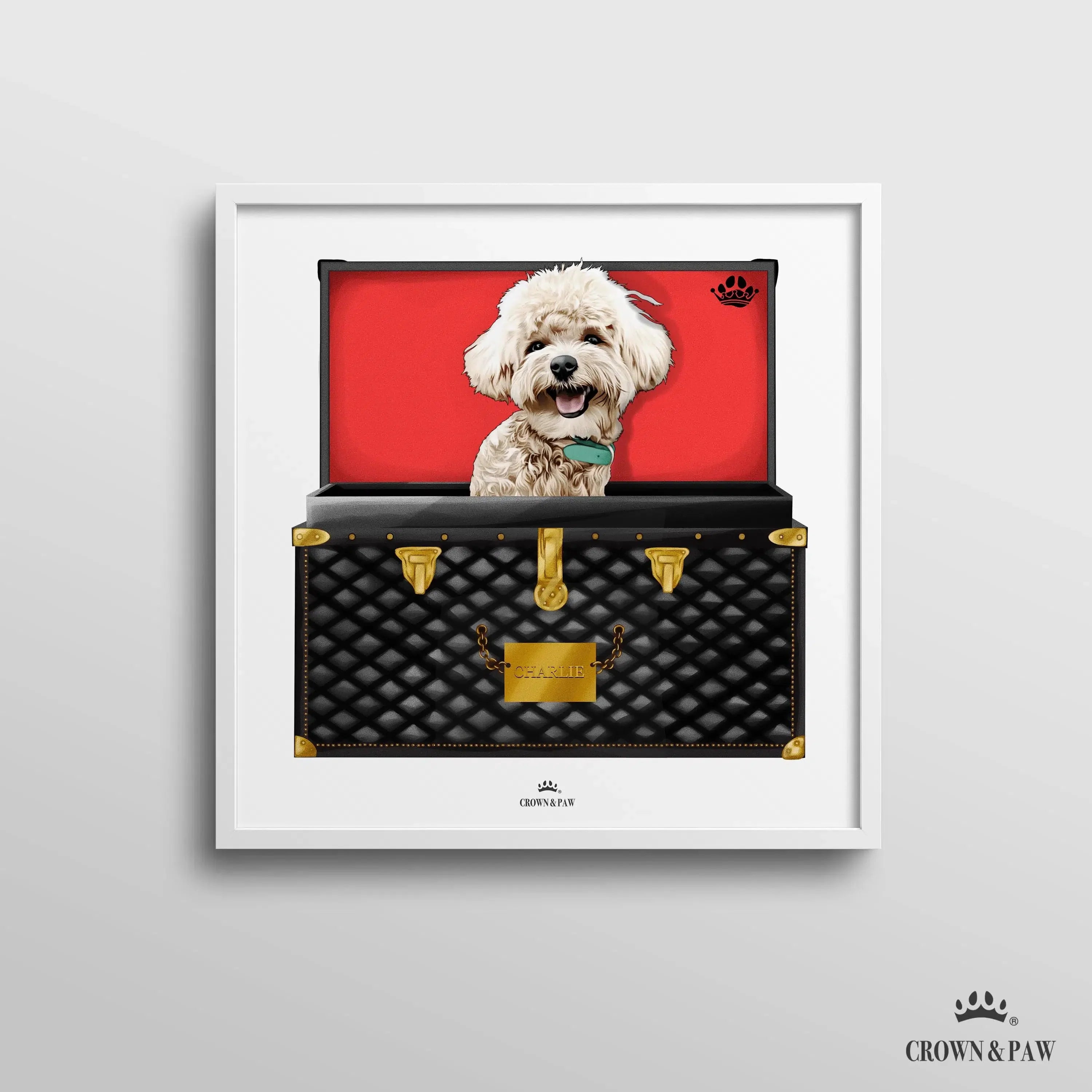 Black and Gold Luxury Trunk Pet Portrait