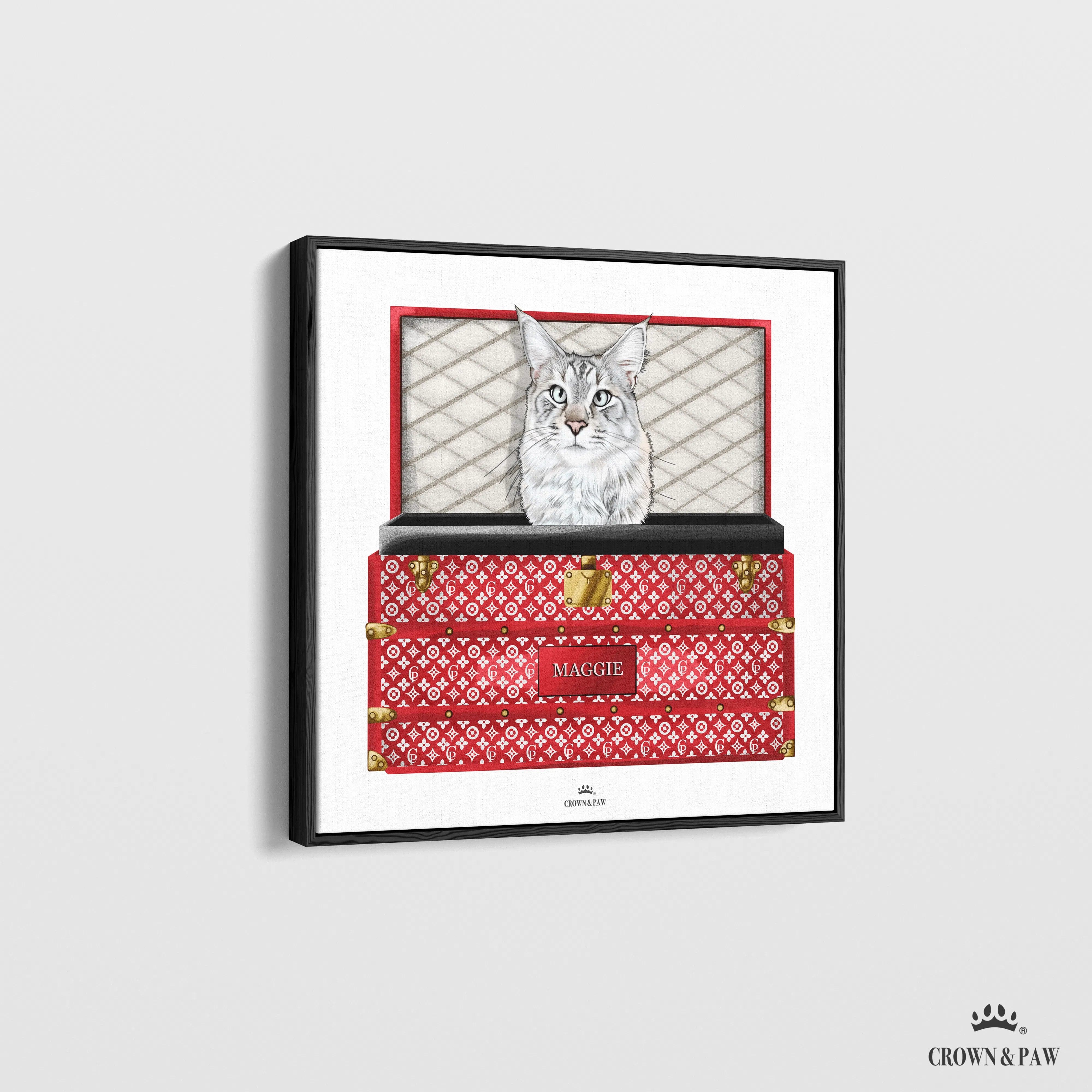 Super Red Luxury Trunk Pet Portrait