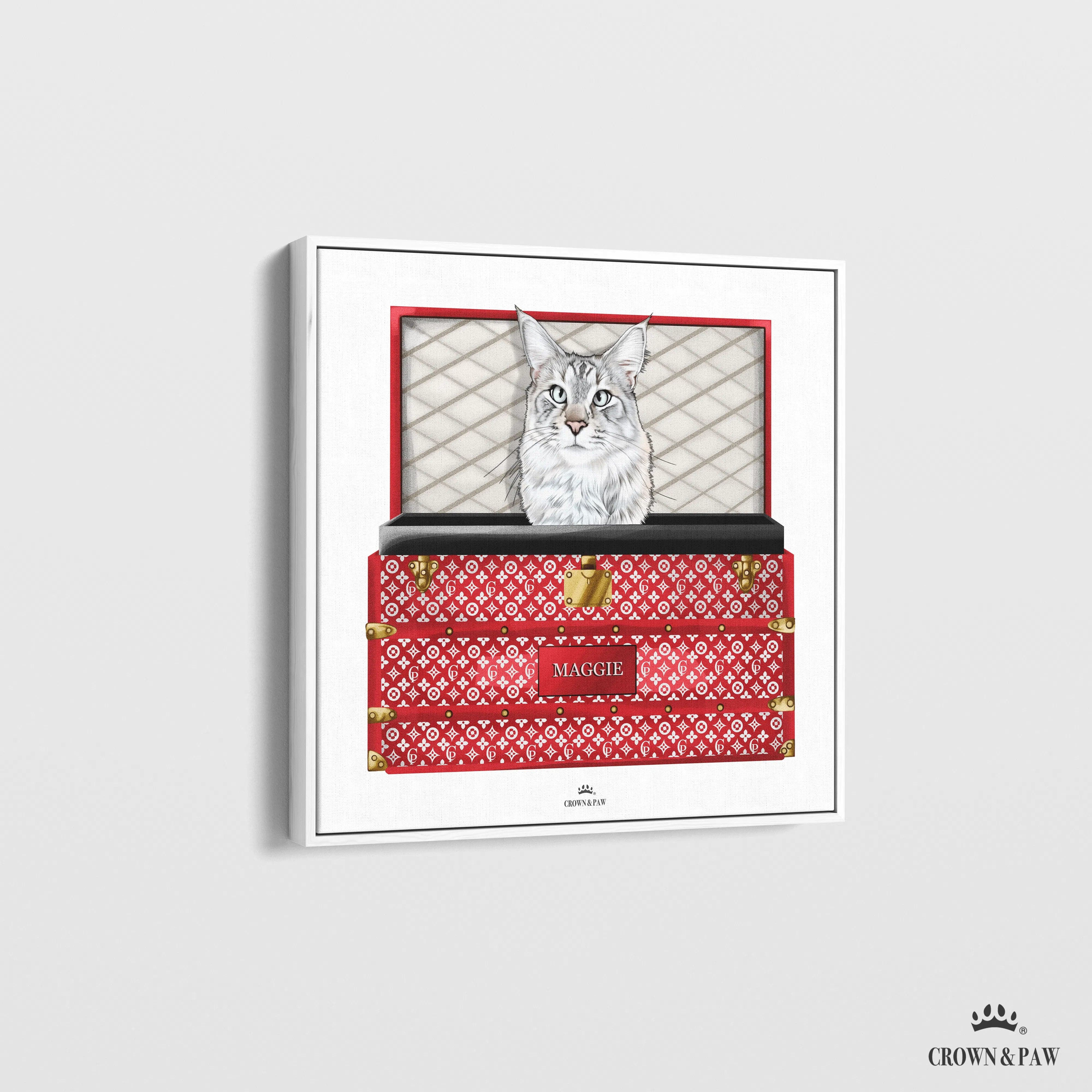 Super Red Luxury Trunk Pet Portrait