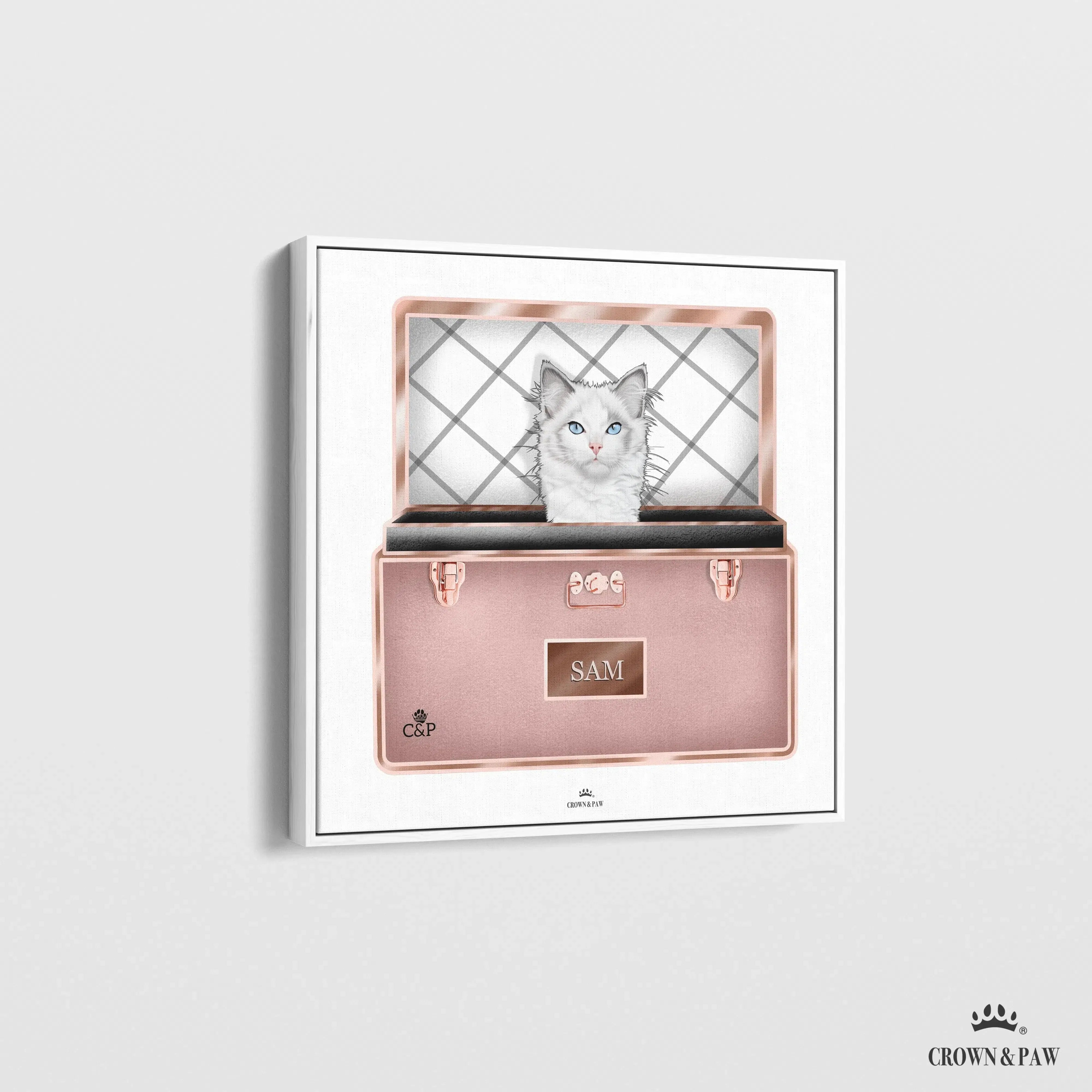 Rose Gold Luxury Trunk Pet Portrait