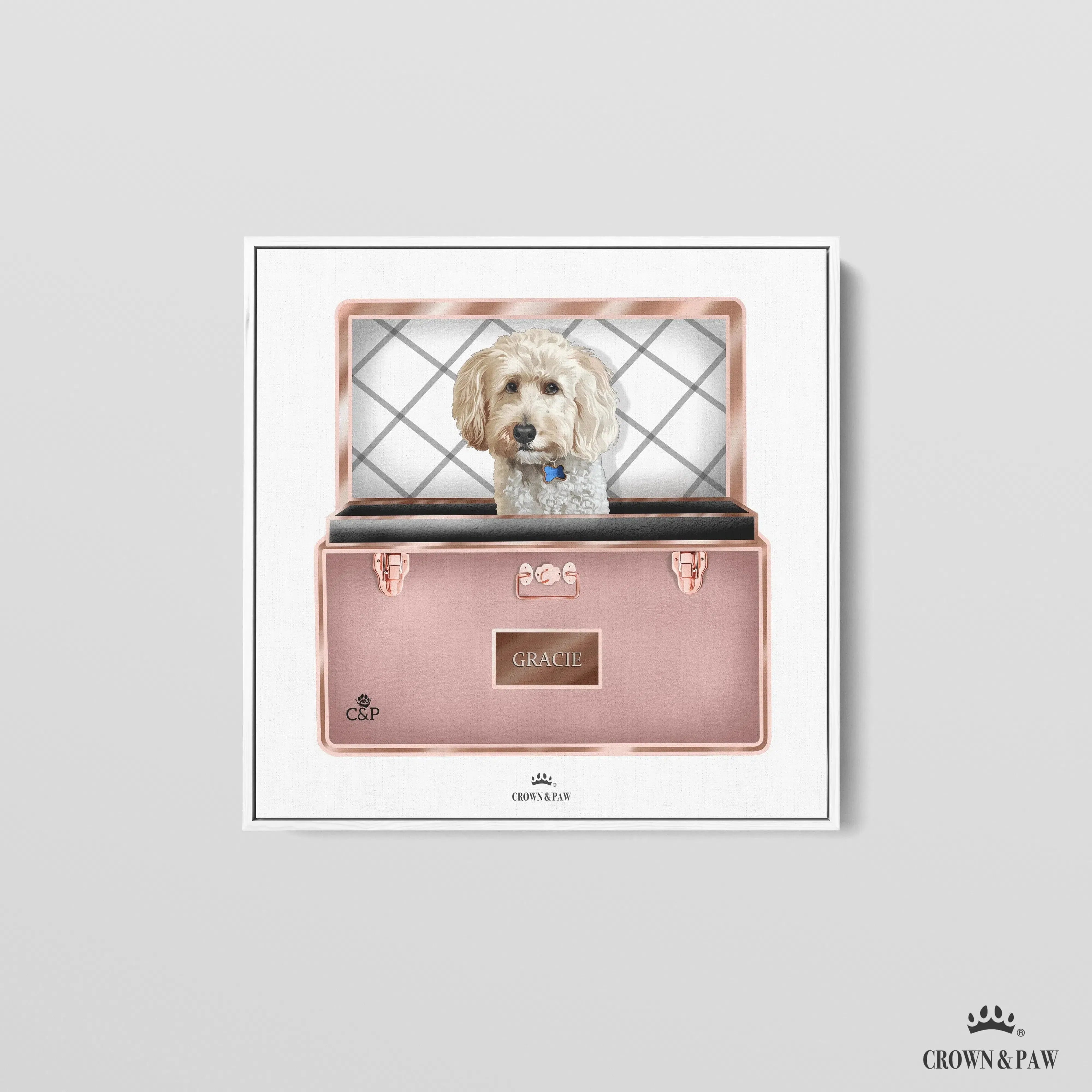 Rose Gold Luxury Trunk Pet Portrait