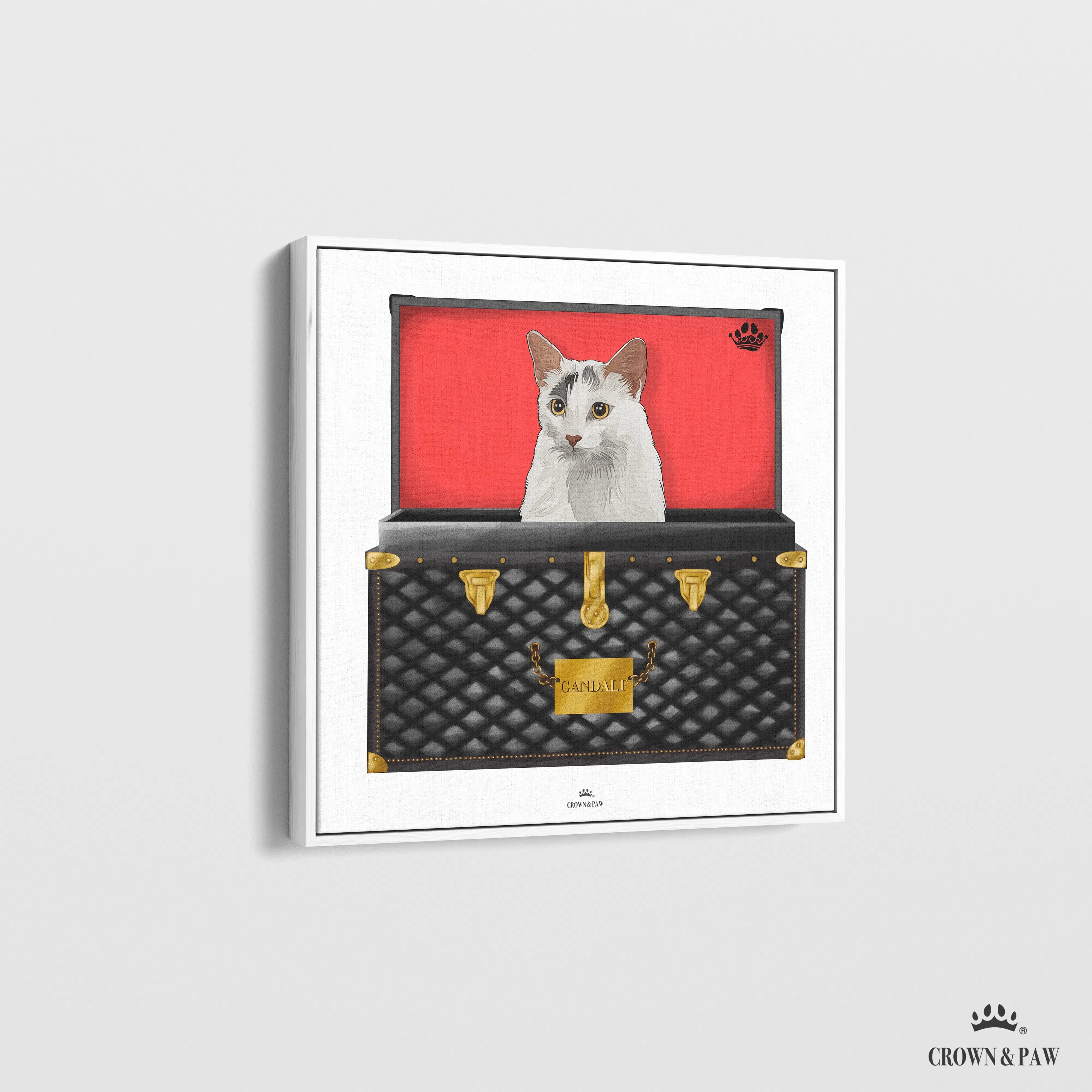 Black and Gold Luxury Trunk Pet Portrait