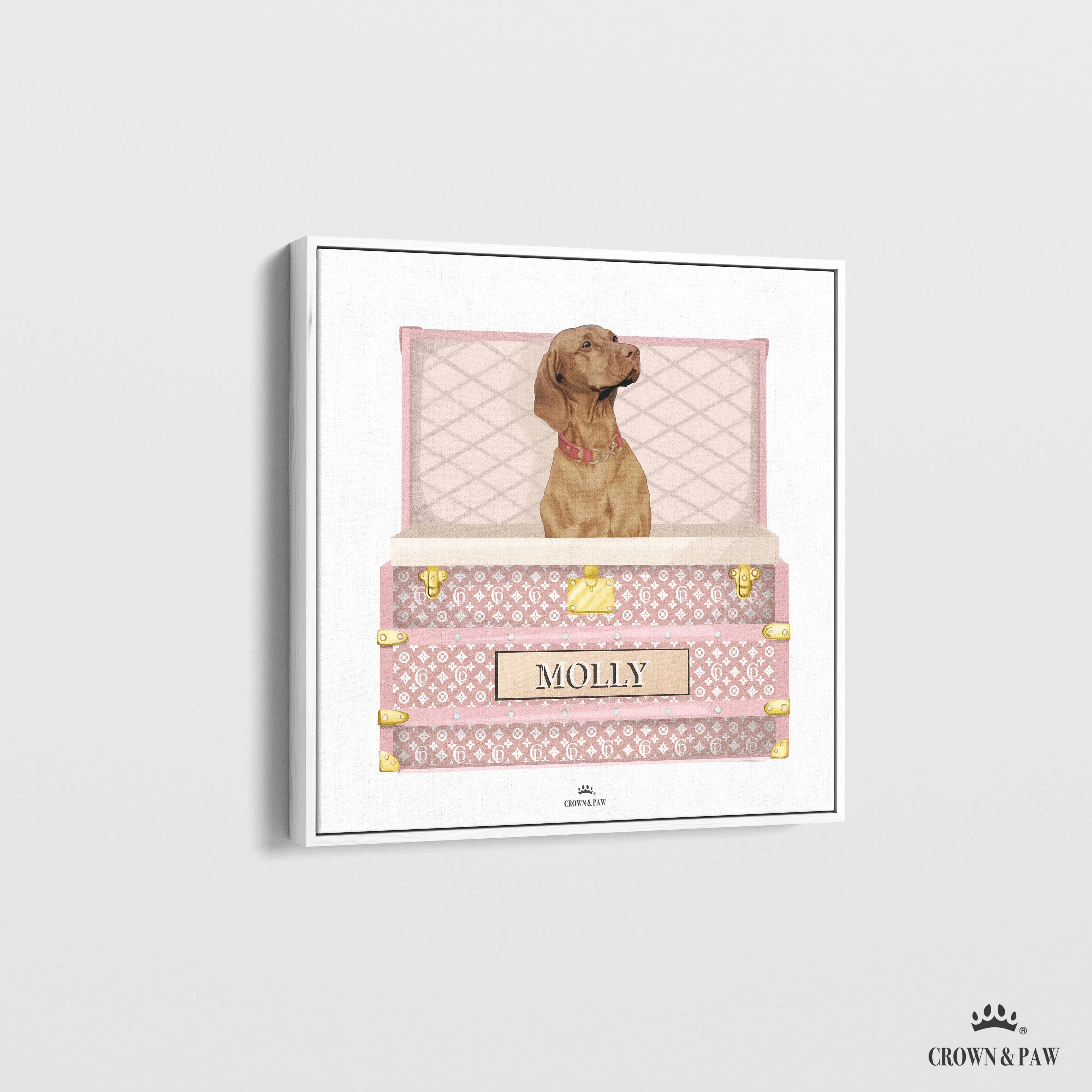 Bubblegum Pink Luxury Trunk Pet Portrait