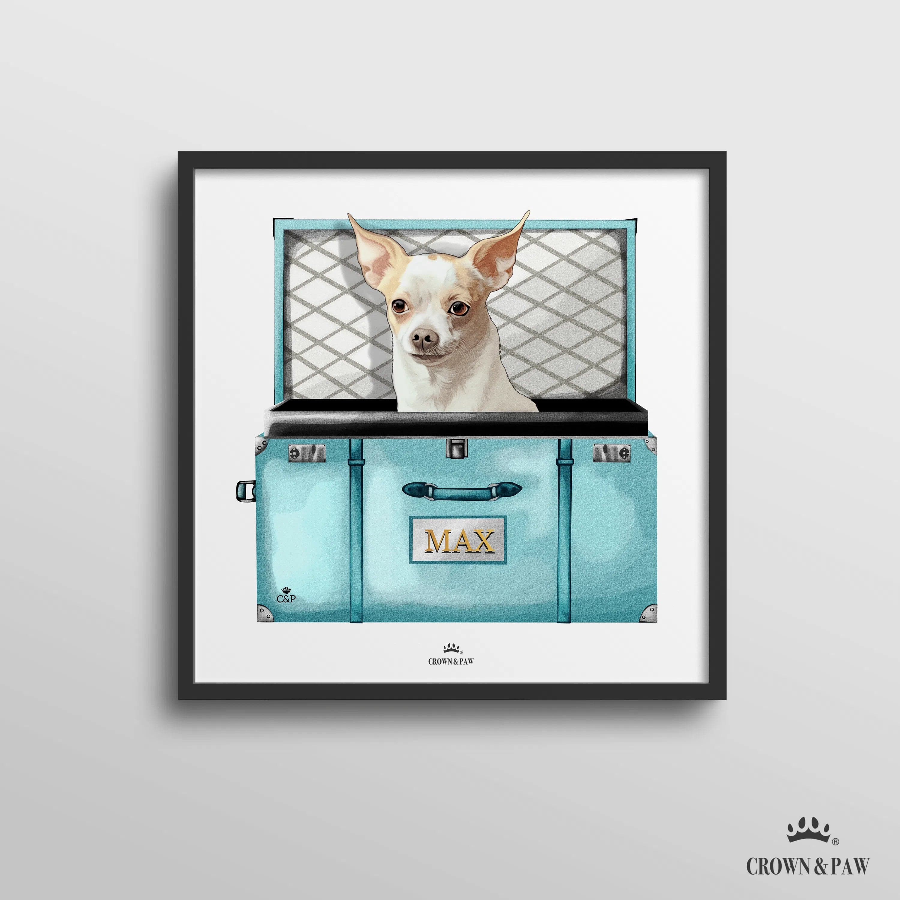 Baby Blue Luxury Trunk Pet Portrait
