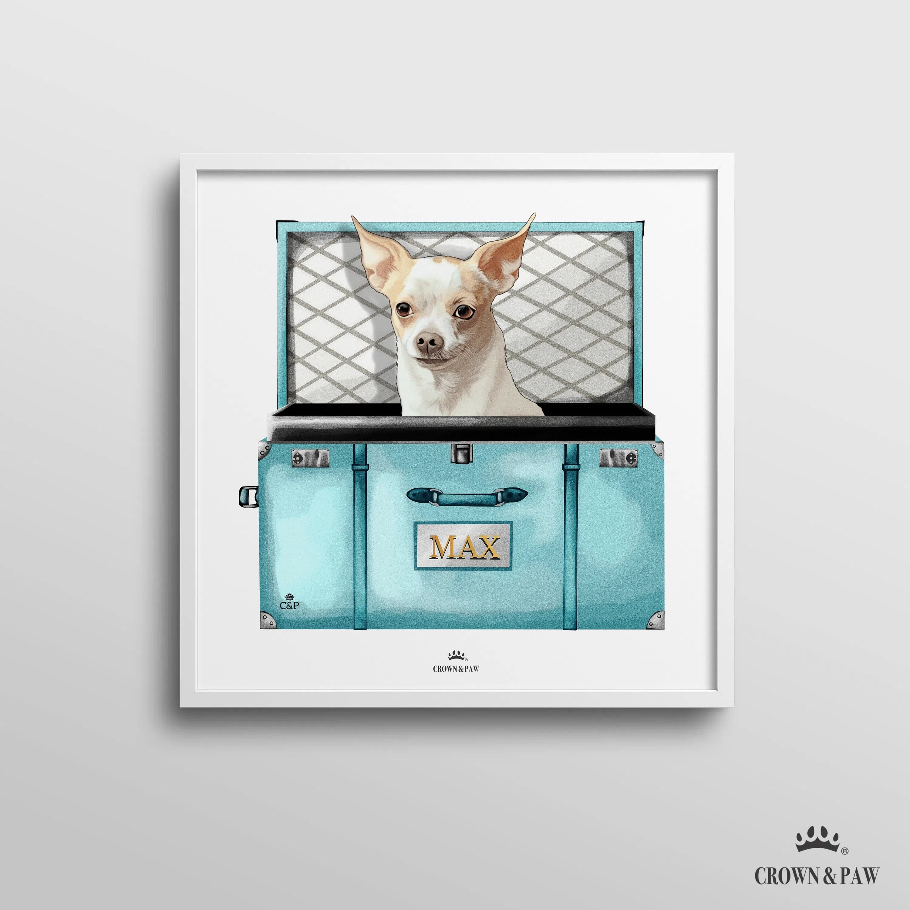 Baby Blue Luxury Trunk Pet Portrait