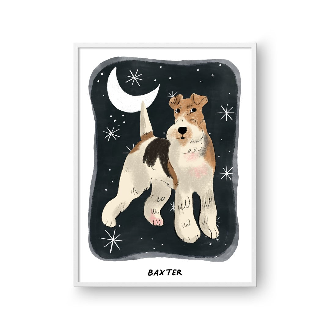 Premium Watercolor Pet Portrait - One Pet, Framed Poster