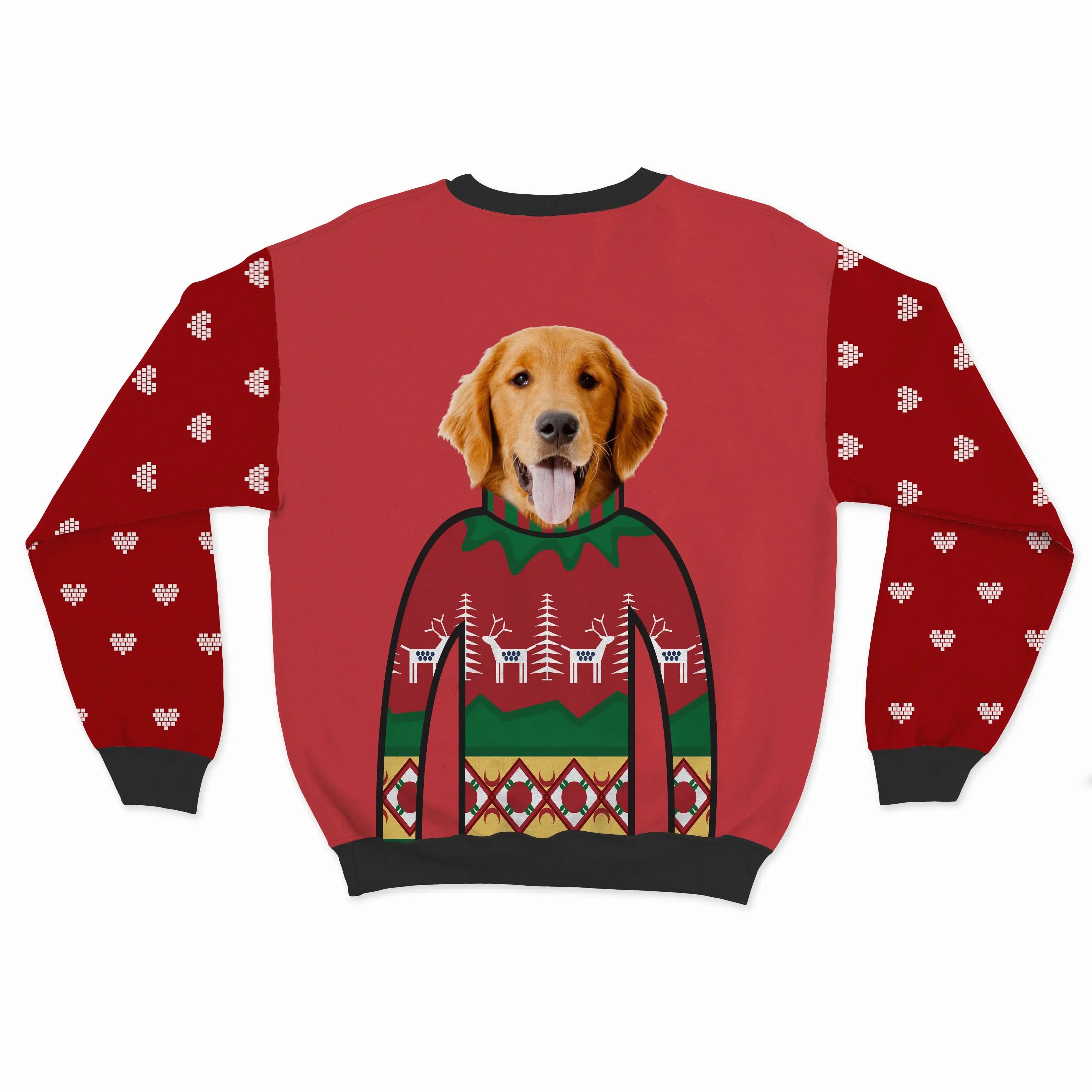 Royal and Paws - Custom Clothing Premium Christmas Sweatshirt Christmas Red / Hearts / S