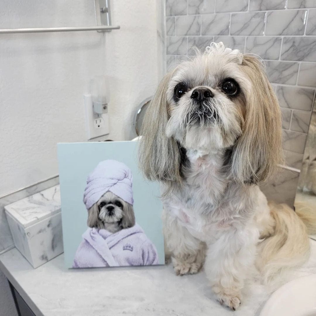 Spa Day Pet Portrait - Custom Pet Art