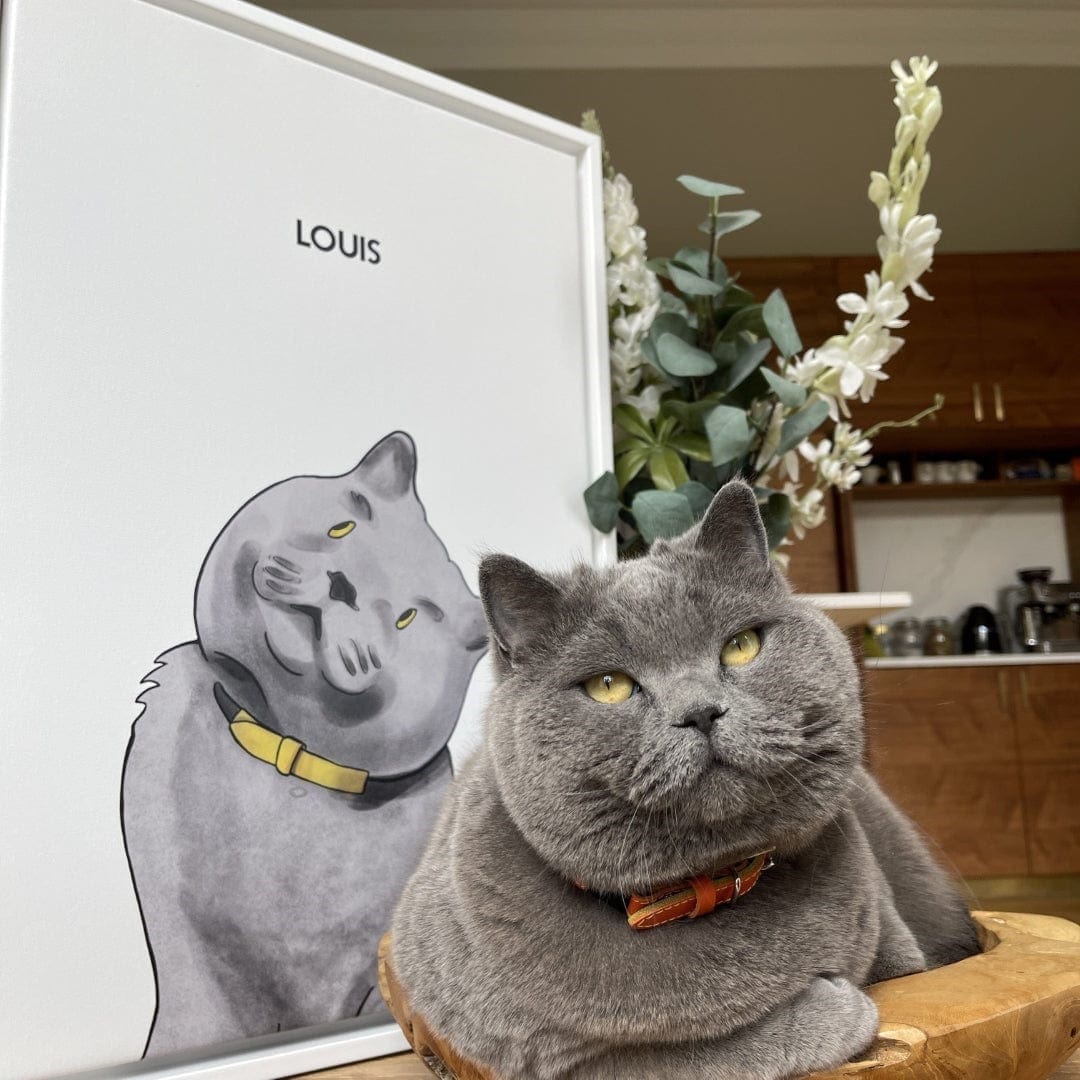 Watercolor Pet Portrait - One Pet, Framed Poster