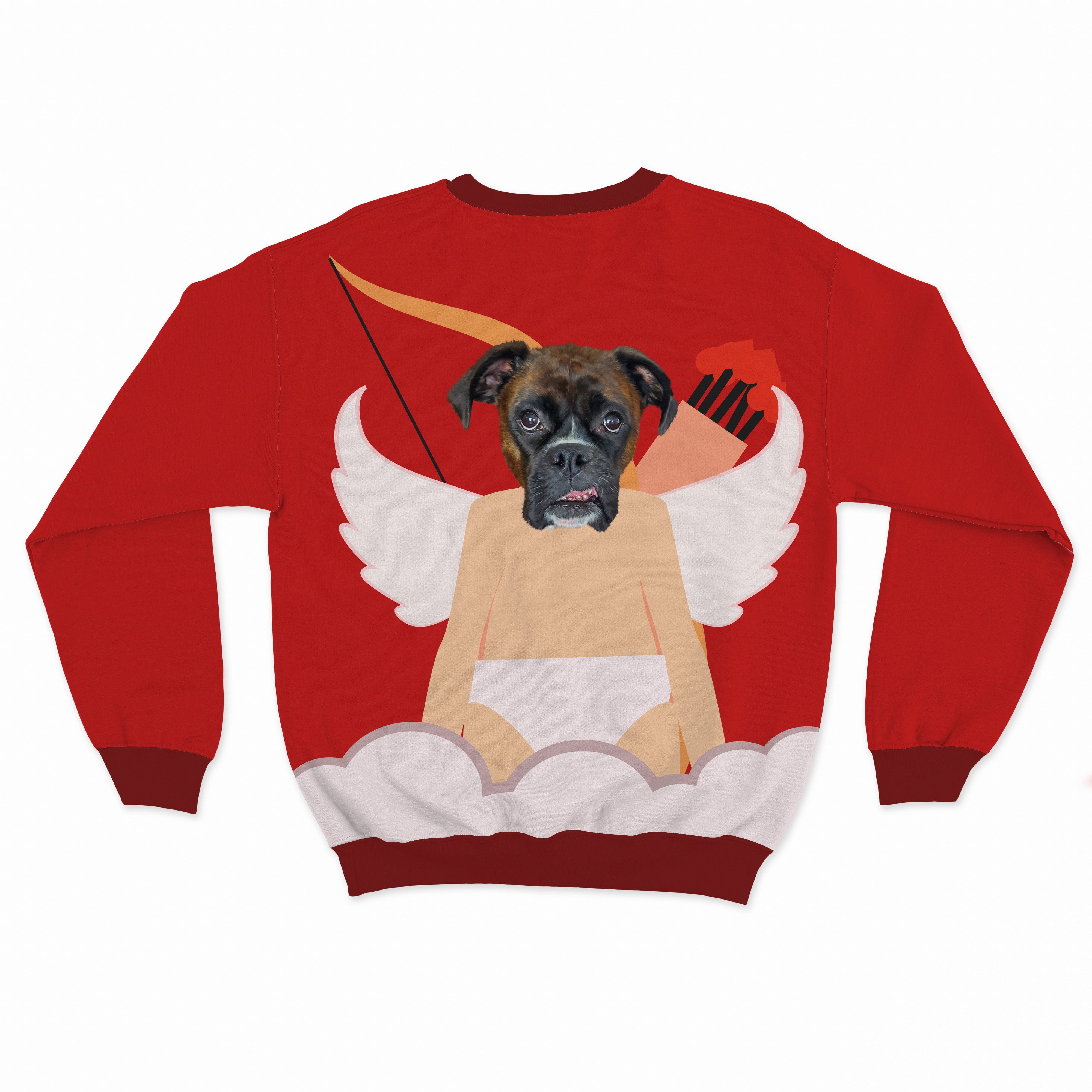 Royal and Paws - Custom Clothing Pet Face Valentines Sweatshirt Rose Red / S