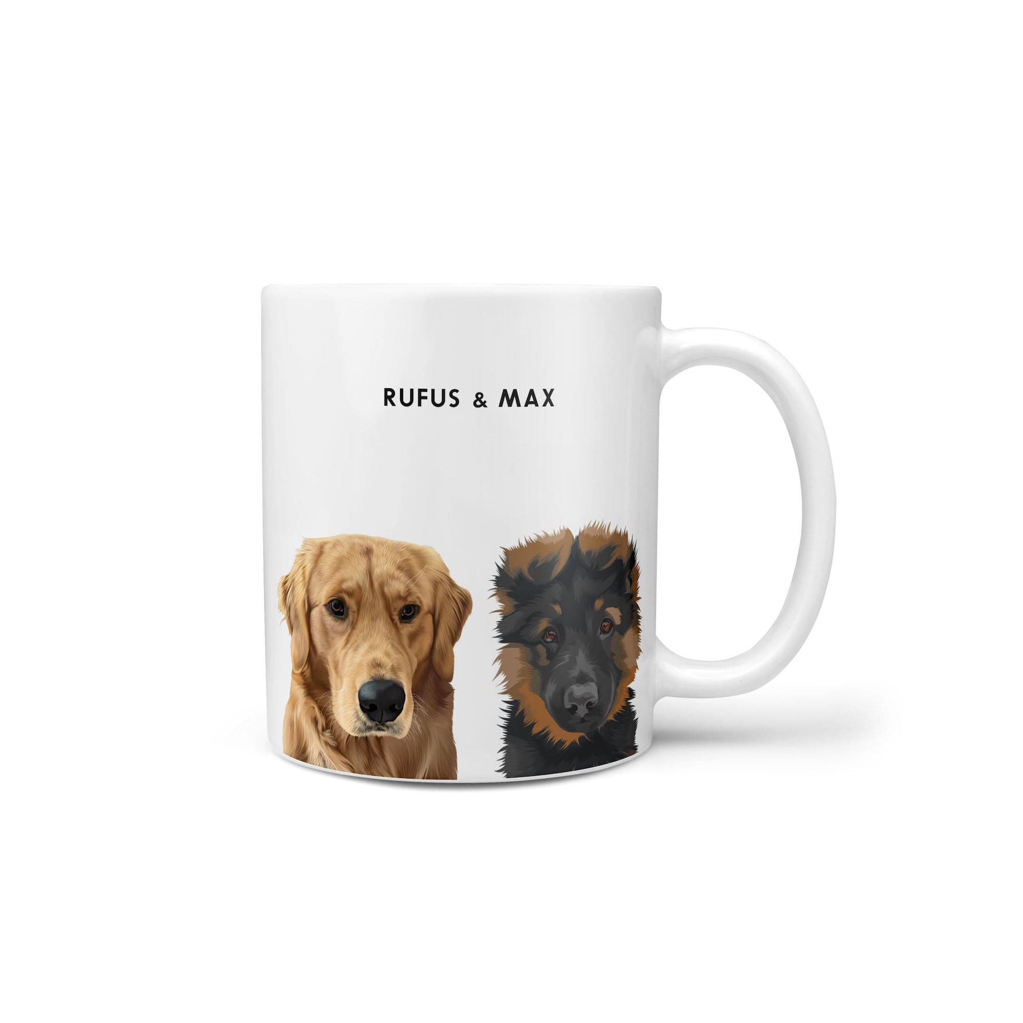 Royal and Paws - Mug Custom Modern Pet Portrait Mug - Two Pets