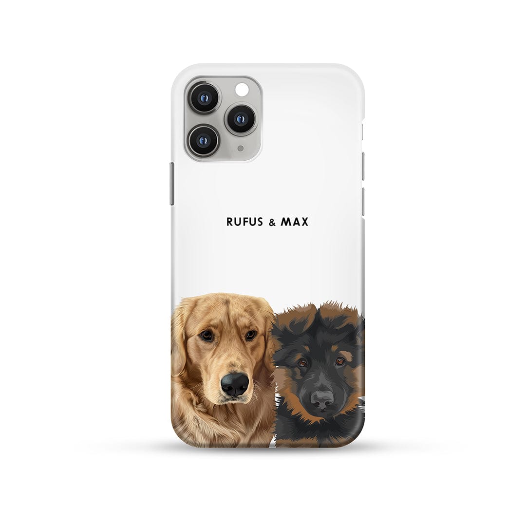 Royal and Paws - Phone Case Modern Pet Portrait Phone Case - Two Pets iPhone 14 / With Name