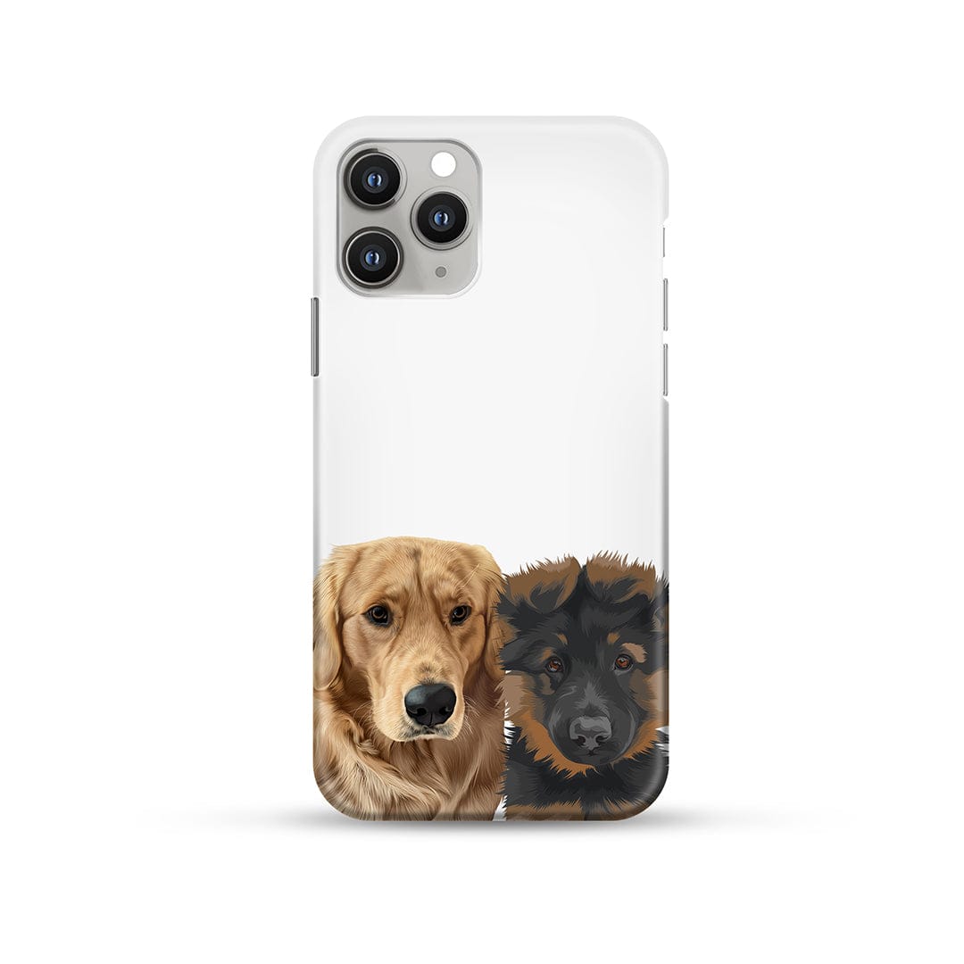 Royal and Paws - Phone Case Modern Pet Portrait Phone Case - Two Pets iPhone 14 / Without Name