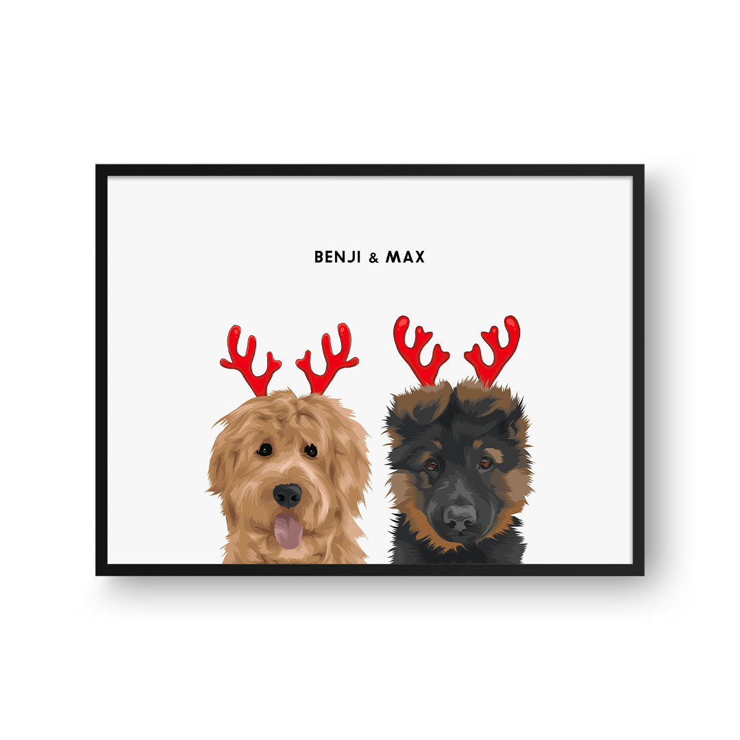 Christmas Pet Portrait - Two Pets