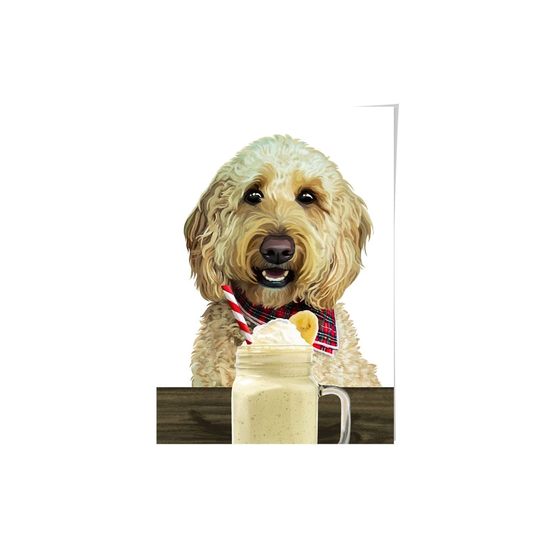 Royal and Paws - Framed Poster Custom Pet with Banana Shake Portrait - Framed Poster