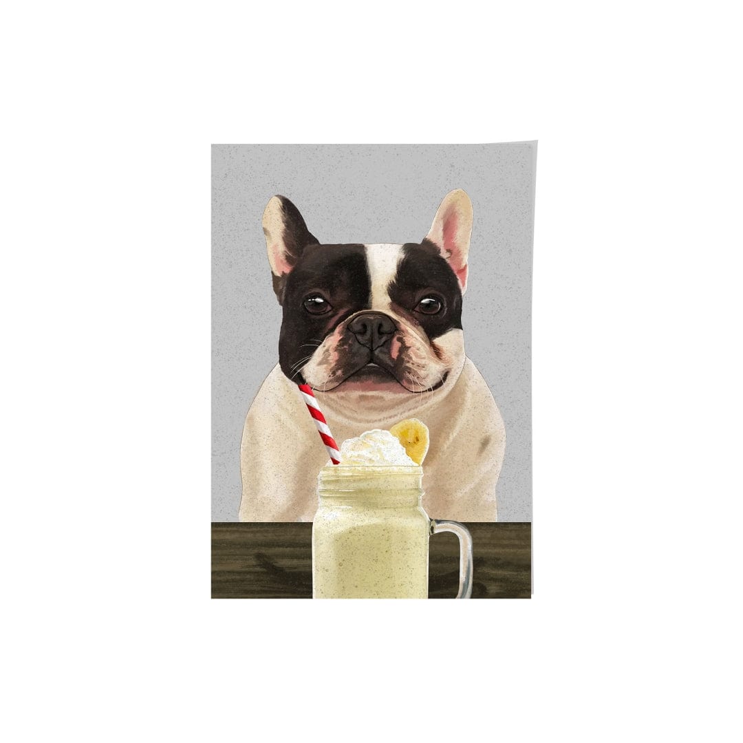 Royal and Paws - Framed Poster Custom Pet with Banana Shake Portrait - Framed Poster 8" x 10" / Unframed / Grey
