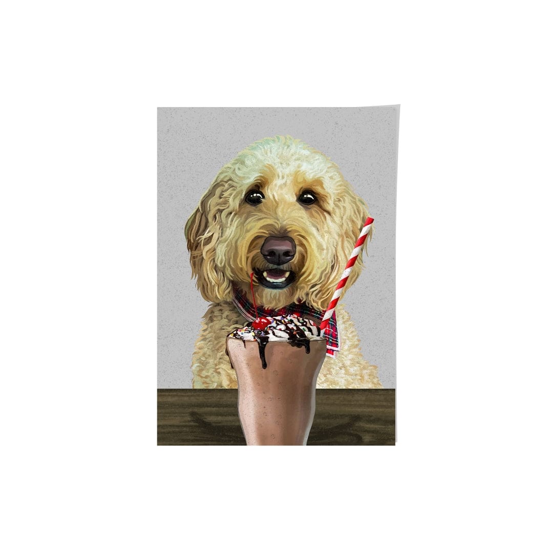 Royal and Paws - Framed Poster Custom Pet with Chocolate Shake Portrait - Framed Poster