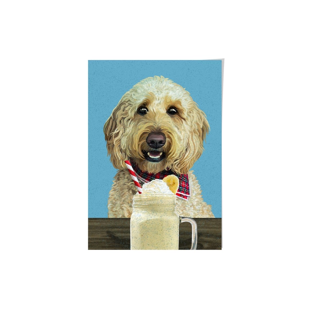 Royal and Paws - Framed Poster Custom Pet with Banana Shake Portrait - Framed Poster