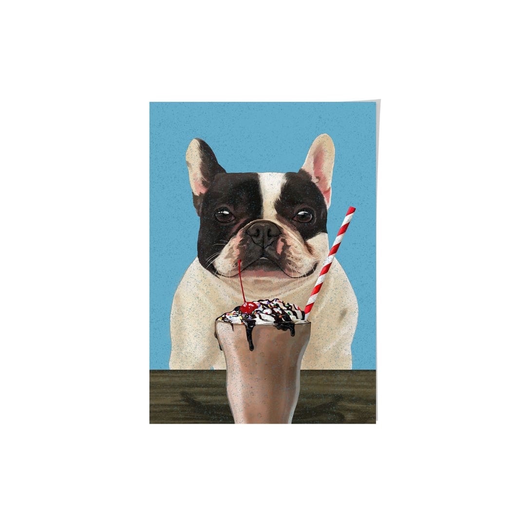 Royal and Paws - Framed Poster Custom Pet with Chocolate Shake Portrait - Framed Poster