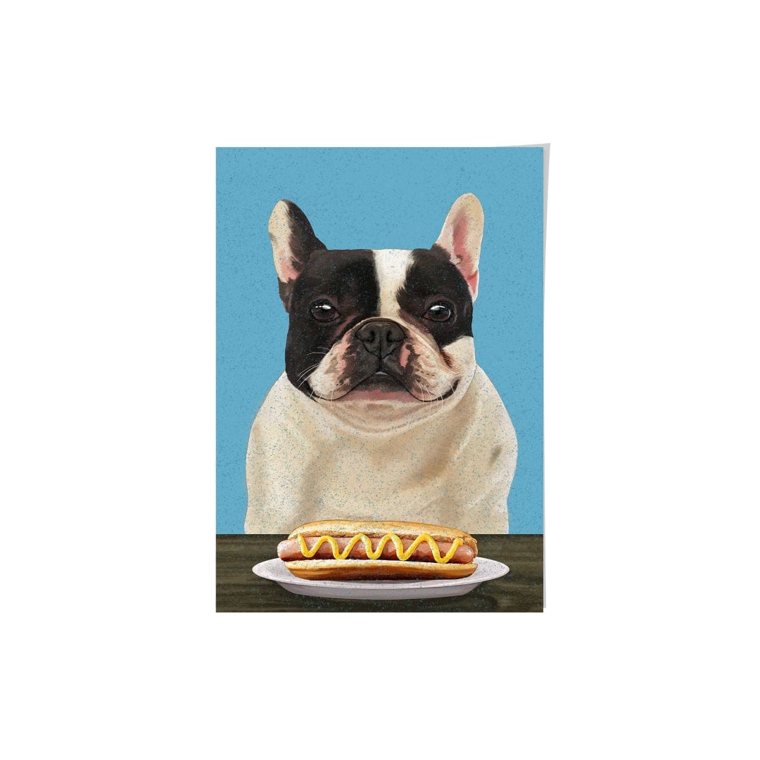 Royal and Paws - Framed Poster Custom Pet with Hot Dog Portrait - Framed Poster