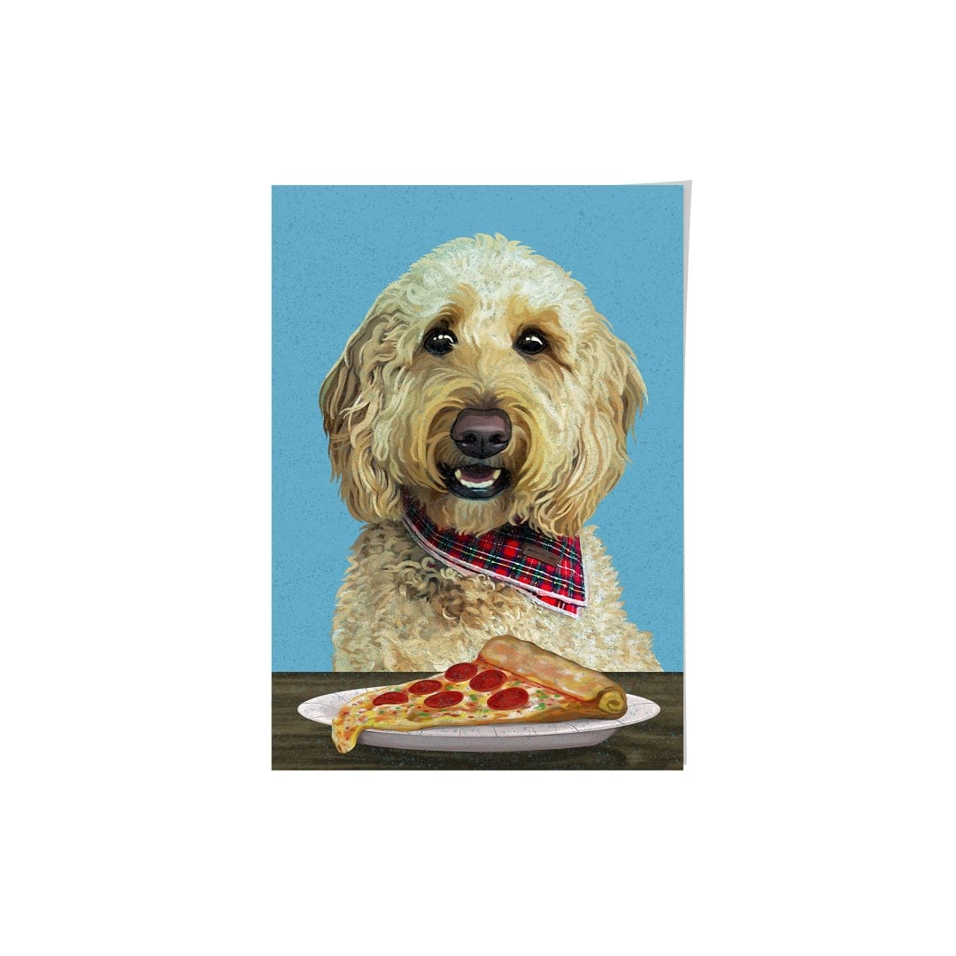 Royal and Paws - Framed Poster Custom Pet with Pizza Portrait - Framed Poster