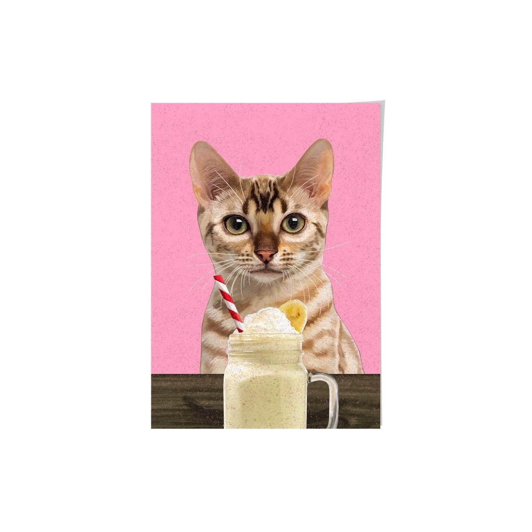 Royal and Paws - Framed Poster Custom Pet with Banana Shake Portrait - Framed Poster