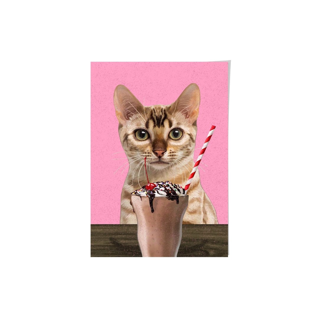 Royal and Paws - Framed Poster Custom Pet with Chocolate Shake Portrait - Framed Poster