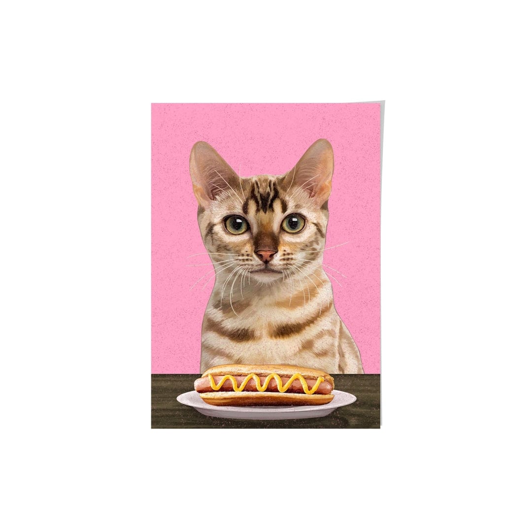 Royal and Paws - Framed Poster Custom Pet with Hot Dog Portrait - Framed Poster