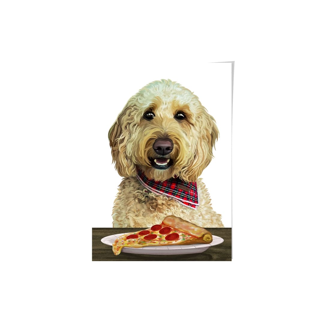 Royal and Paws - Framed Poster Custom Pet with Pizza Portrait - Framed Poster