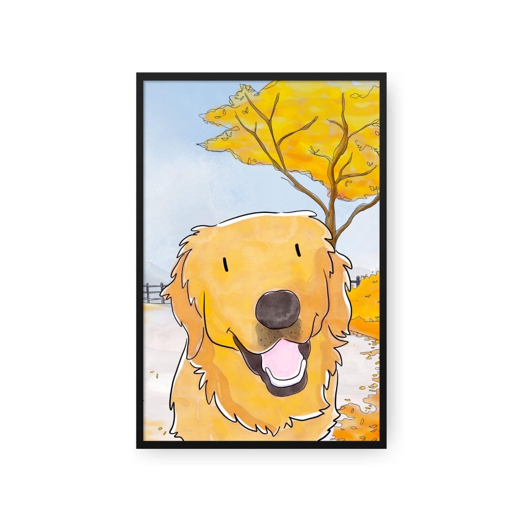 Royal and Paws - Framed Poster Watercolor Pet Portrait - One Pet, Framed Poster