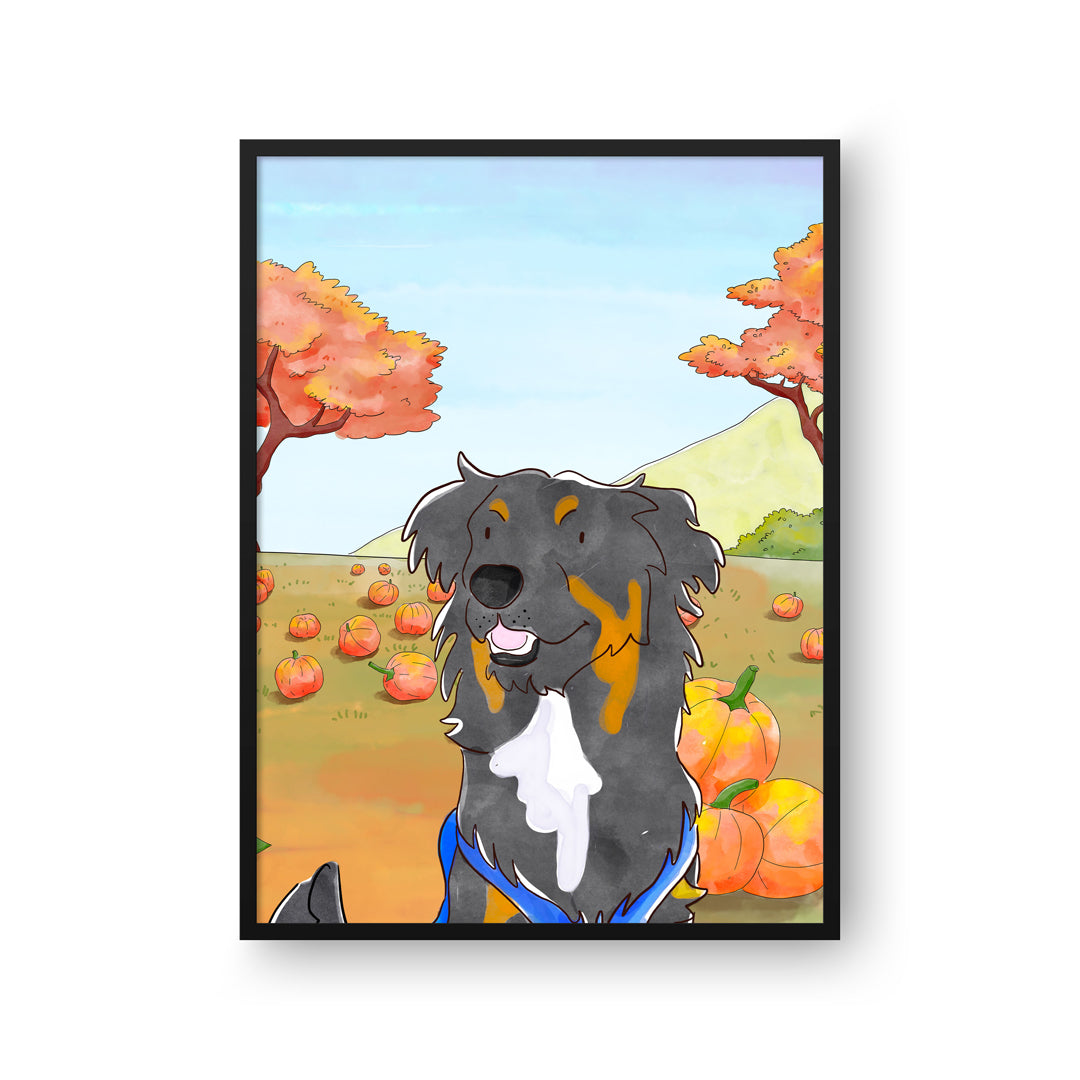 Halloween Watercolor Pet Portrait - One Pet