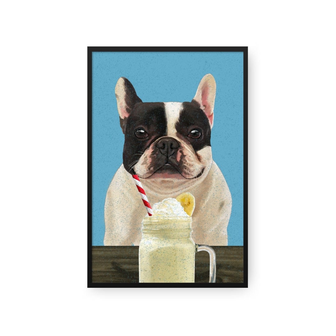 Royal and Paws - Framed Poster Custom Pet with Banana Shake Portrait - Framed Poster