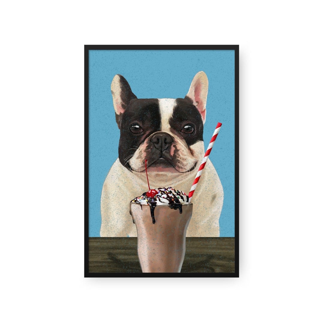 Royal and Paws - Framed Poster Custom Pet with Chocolate Shake Portrait - Framed Poster