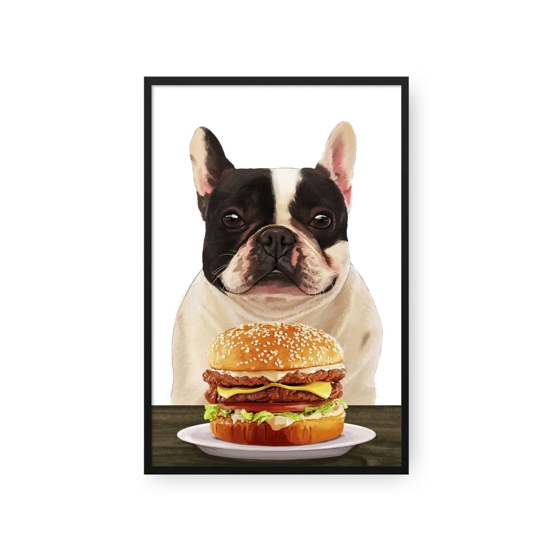 Royal and Paws - Framed Poster Custom Pet with Burger Portrait - Framed Poster