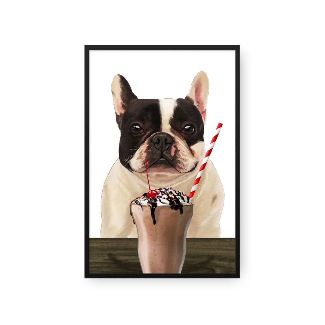 Royal and Paws - Framed Poster Custom Pet with Chocolate Shake Portrait - Framed Poster