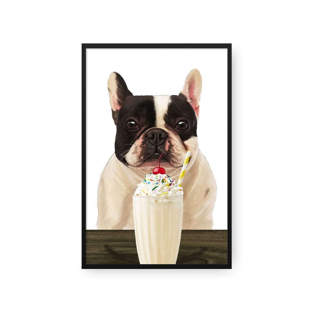 Royal and Paws - Framed Poster Custom Pet with Vanilla Shake Portrait - Framed Poster