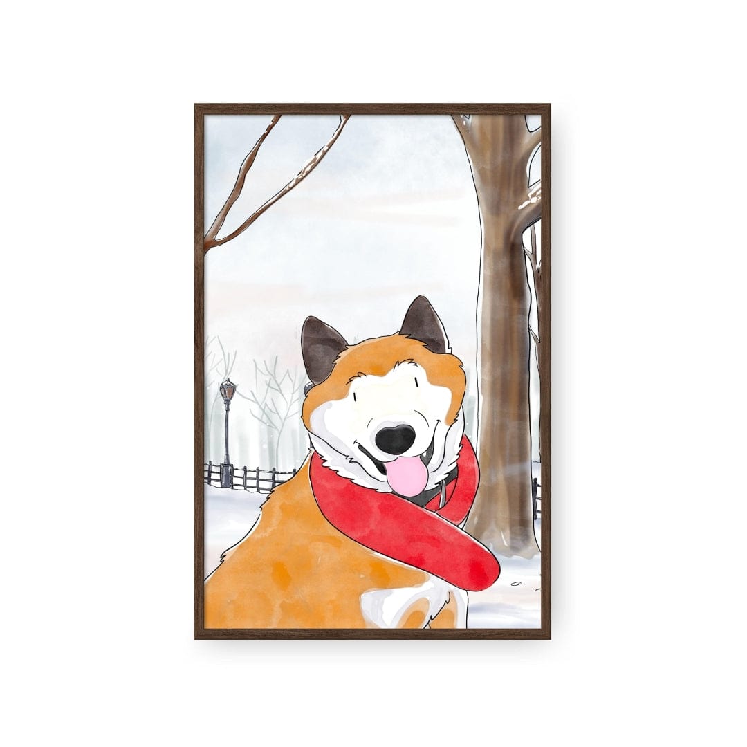 Royal and Paws - Framed Poster Watercolor Pet Portrait - One Pet, Framed Poster