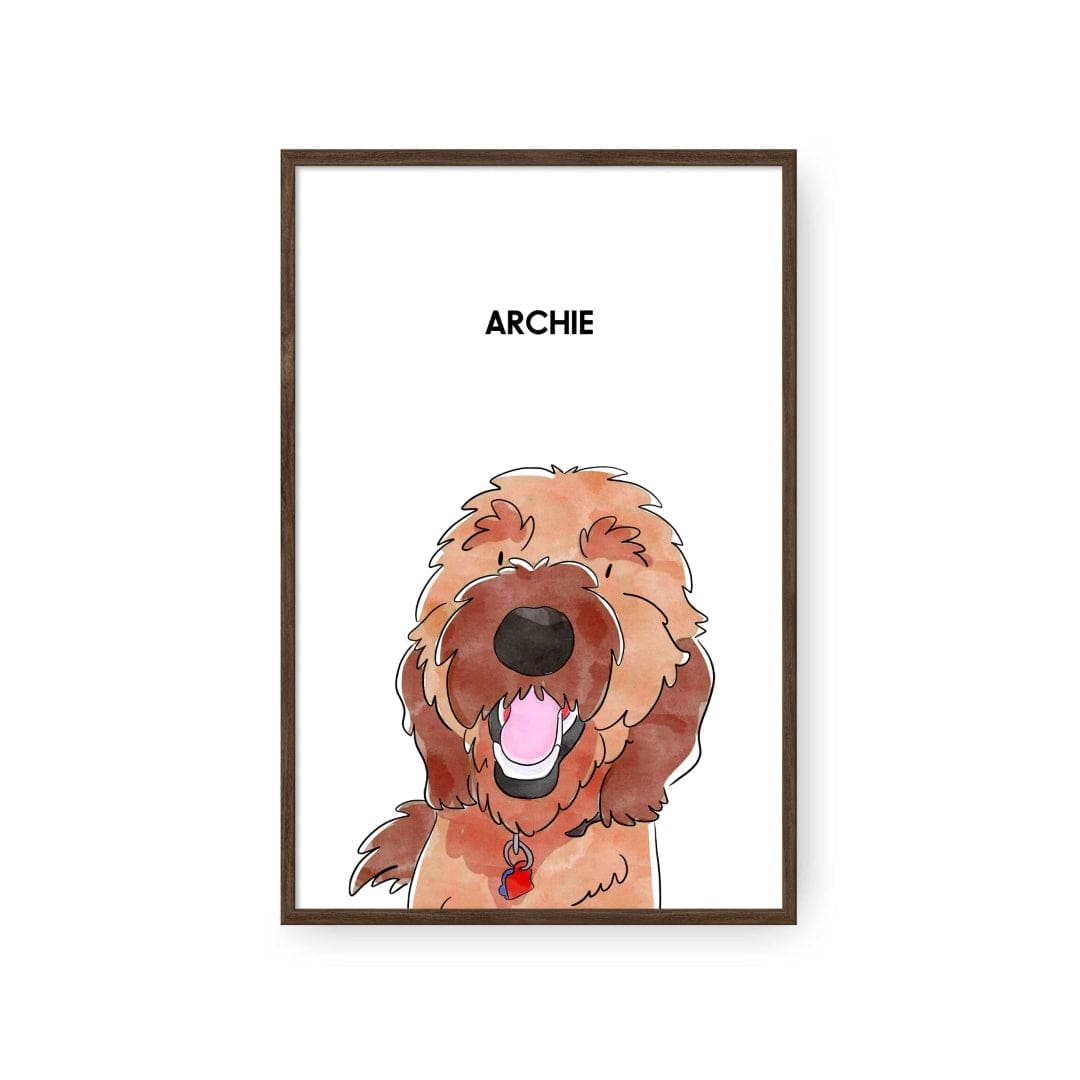 Royal and Paws - Framed Poster Watercolor Pet Portrait - One Pet, Framed Poster