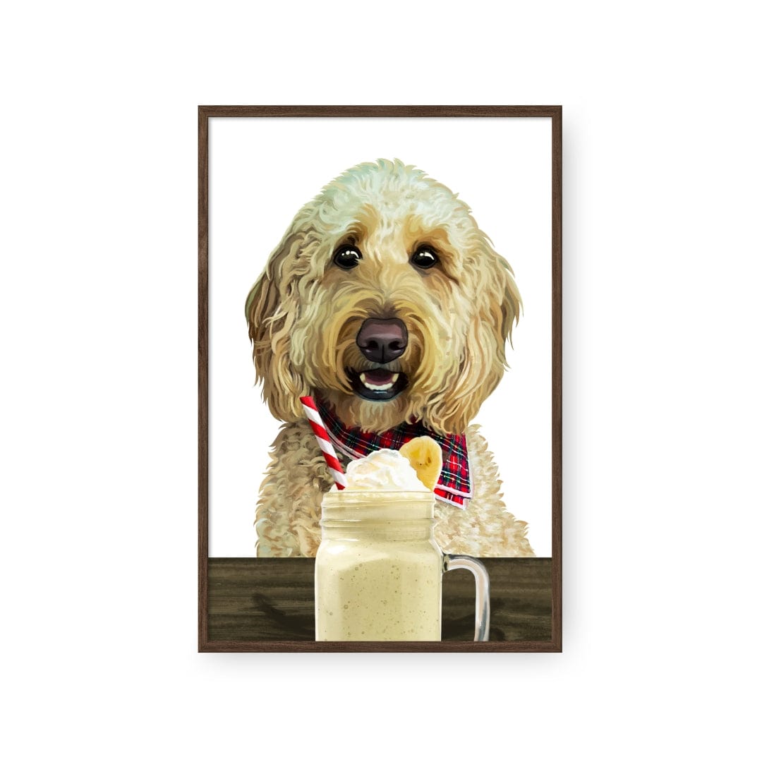 Royal and Paws - Framed Poster Custom Pet with Banana Shake Portrait - Framed Poster