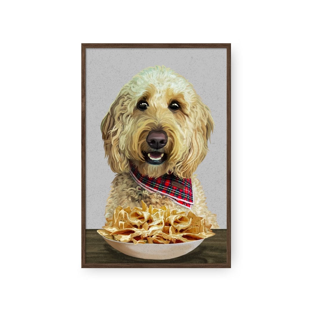 Royal and Paws - Framed Poster Custom Pet with Nachos Portrait - Framed Poster