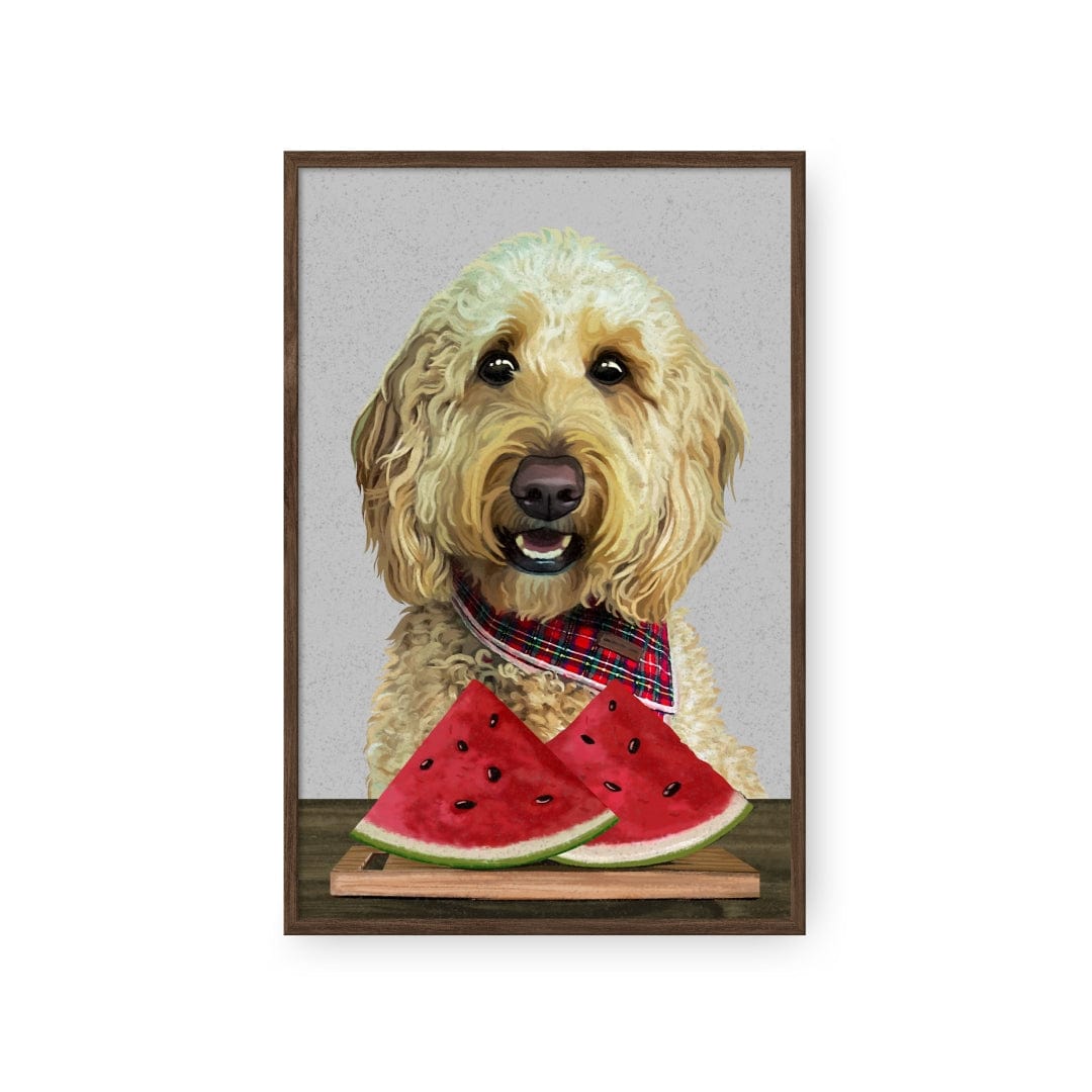 Royal and Paws - Framed Poster Custom Pet with Watermelon Portrait - Framed Poster
