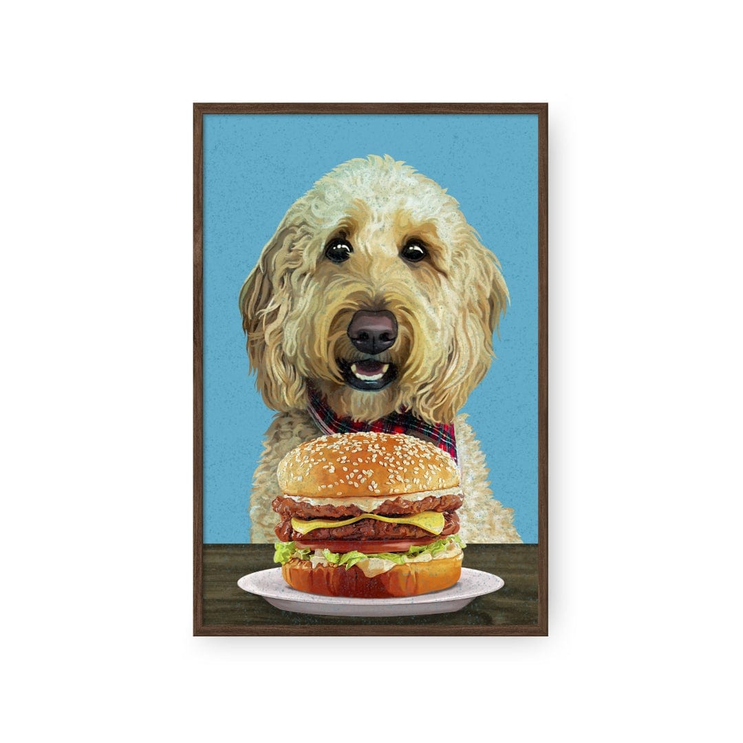 Royal and Paws - Framed Poster Custom Pet with Burger Portrait - Framed Poster