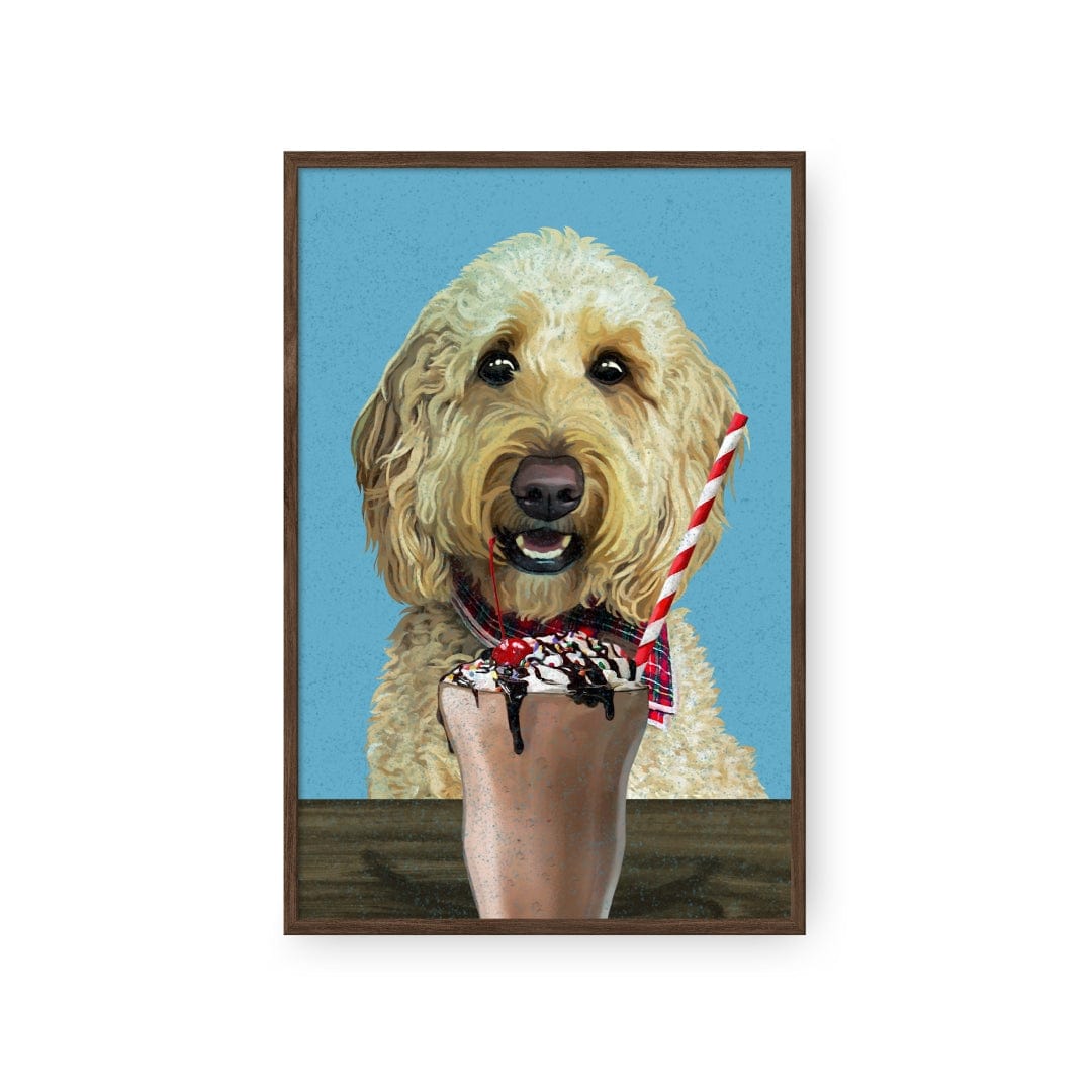 Royal and Paws - Framed Poster Custom Pet with Chocolate Shake Portrait - Framed Poster