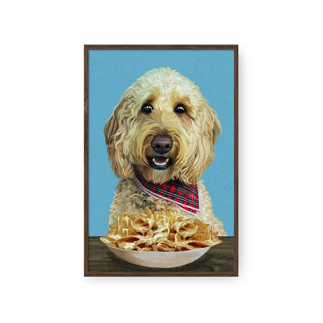 Royal and Paws - Framed Poster Custom Pet with Nachos Portrait - Framed Poster