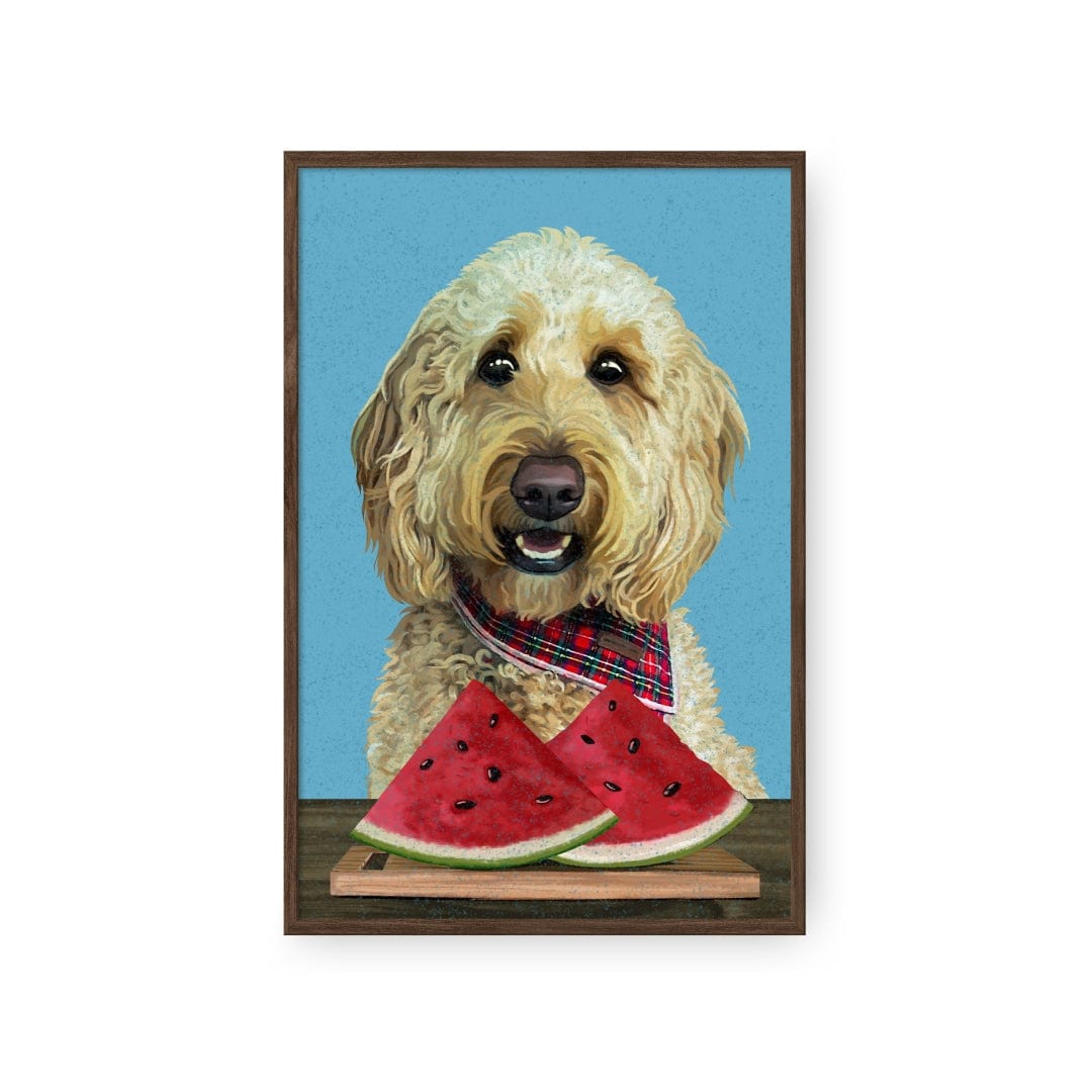 Royal and Paws - Framed Poster Custom Pet with Watermelon Portrait - Framed Poster
