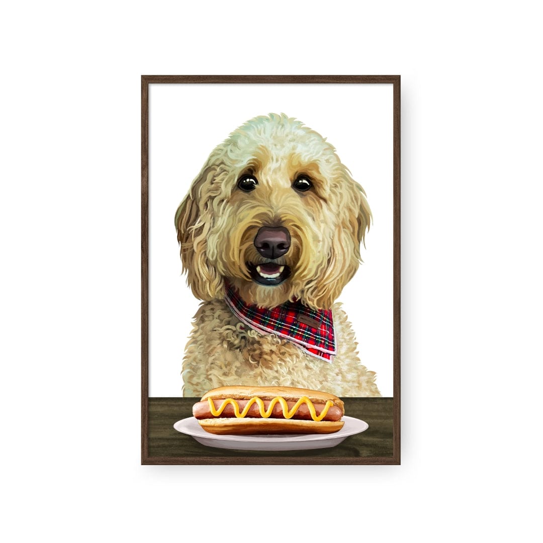 Royal and Paws - Framed Poster Custom Pet with Hot Dog Portrait - Framed Poster