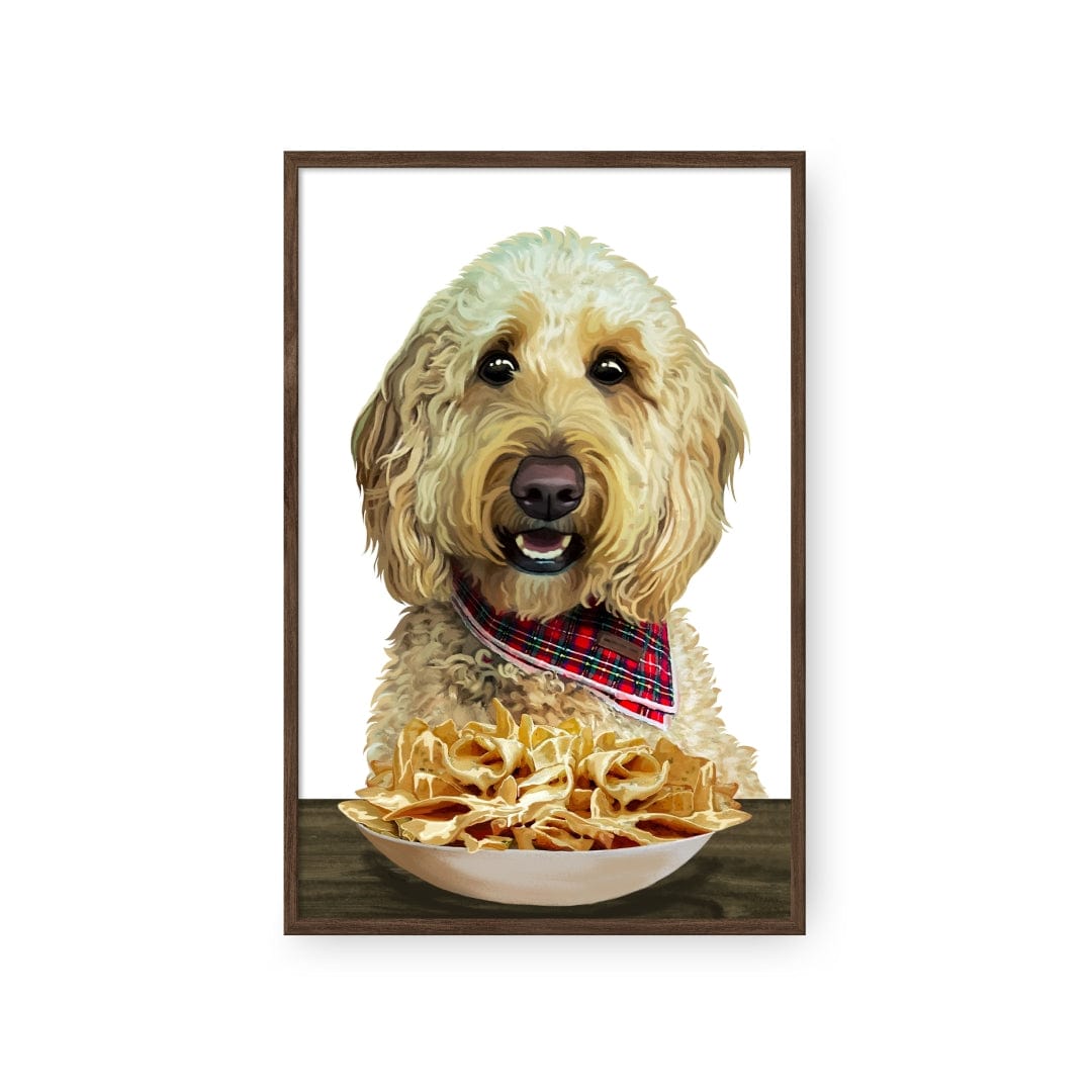 Royal and Paws - Framed Poster Custom Pet with Nachos Portrait - Framed Poster
